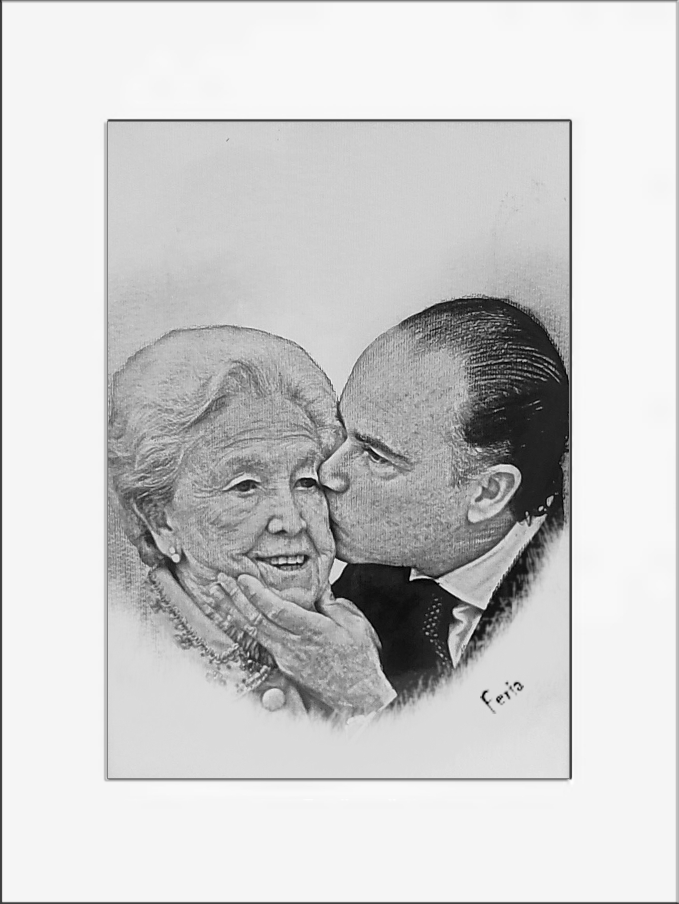 Retrato Carboncillo Señora con su hijo copia